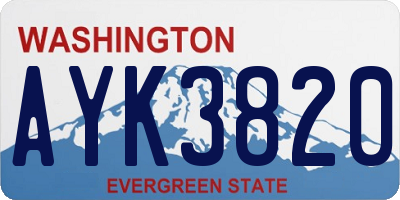 WA license plate AYK3820