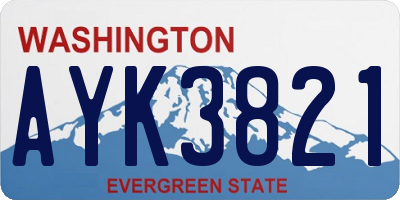 WA license plate AYK3821