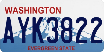 WA license plate AYK3822