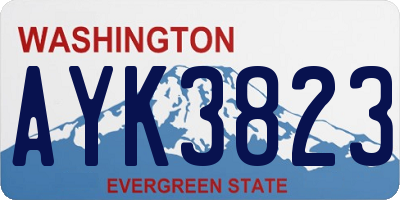 WA license plate AYK3823