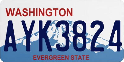WA license plate AYK3824