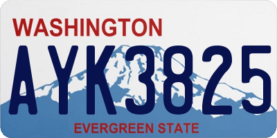 WA license plate AYK3825