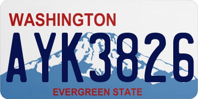 WA license plate AYK3826