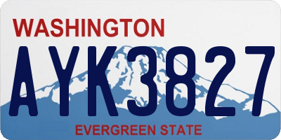 WA license plate AYK3827