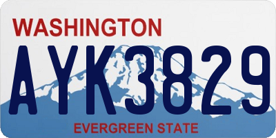 WA license plate AYK3829
