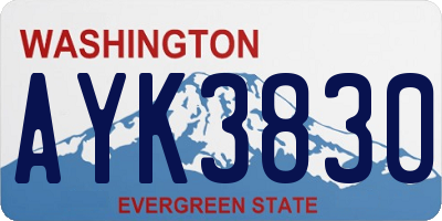 WA license plate AYK3830