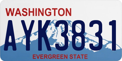 WA license plate AYK3831