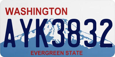 WA license plate AYK3832