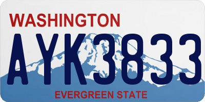 WA license plate AYK3833