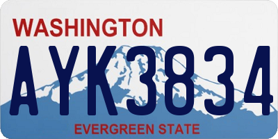 WA license plate AYK3834