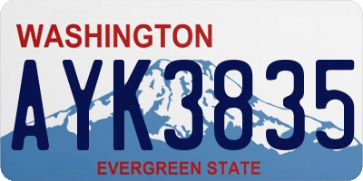 WA license plate AYK3835