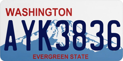 WA license plate AYK3836