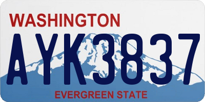 WA license plate AYK3837