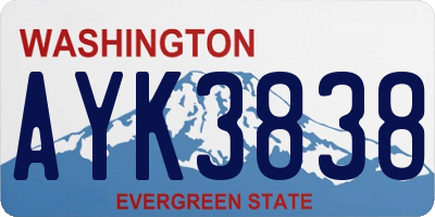 WA license plate AYK3838