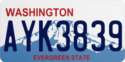 WA license plate AYK3839