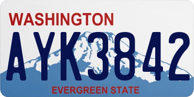 WA license plate AYK3842
