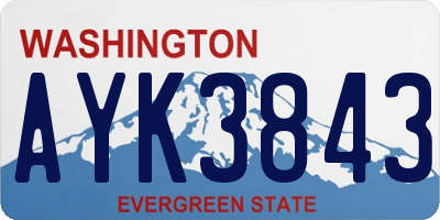 WA license plate AYK3843