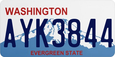WA license plate AYK3844