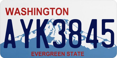 WA license plate AYK3845