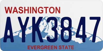 WA license plate AYK3847