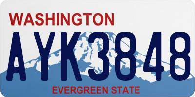 WA license plate AYK3848