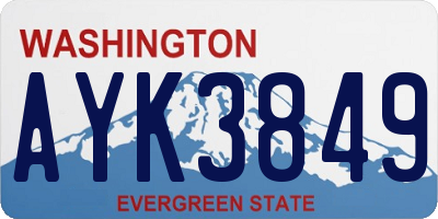 WA license plate AYK3849