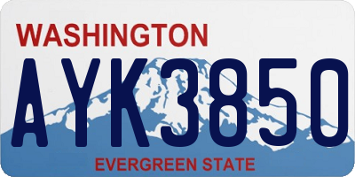WA license plate AYK3850