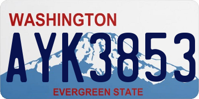 WA license plate AYK3853
