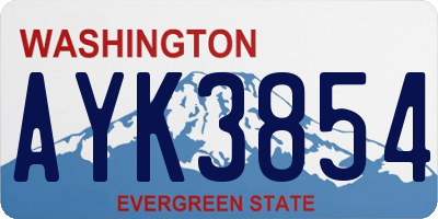 WA license plate AYK3854