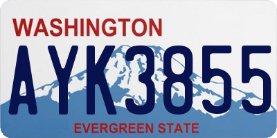 WA license plate AYK3855