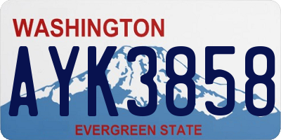 WA license plate AYK3858
