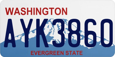 WA license plate AYK3860