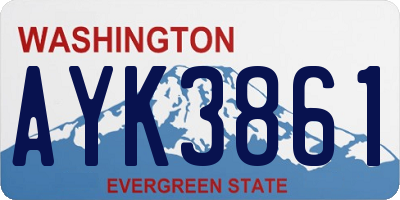 WA license plate AYK3861