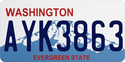 WA license plate AYK3863
