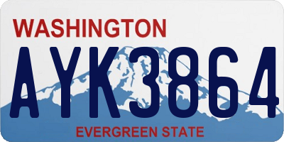 WA license plate AYK3864