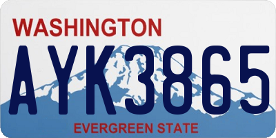 WA license plate AYK3865