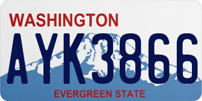 WA license plate AYK3866