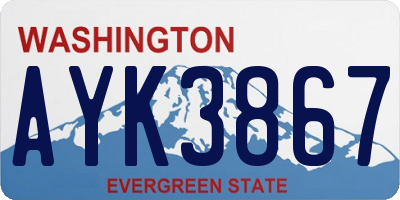 WA license plate AYK3867