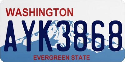WA license plate AYK3868