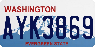 WA license plate AYK3869