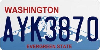 WA license plate AYK3870