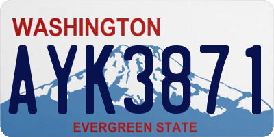 WA license plate AYK3871