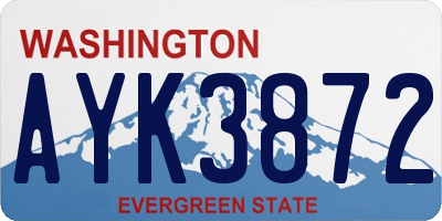 WA license plate AYK3872