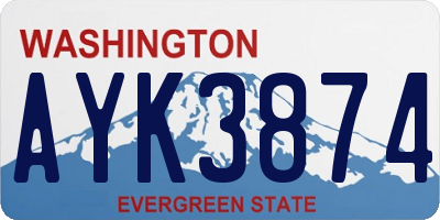 WA license plate AYK3874