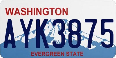 WA license plate AYK3875