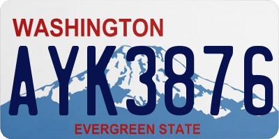 WA license plate AYK3876