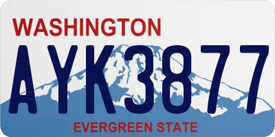 WA license plate AYK3877