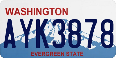 WA license plate AYK3878