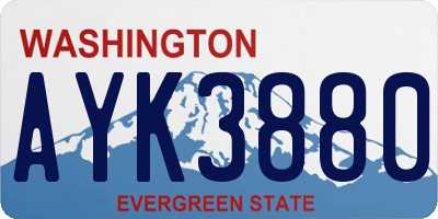 WA license plate AYK3880