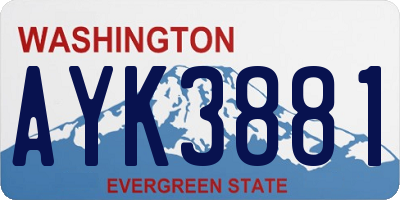 WA license plate AYK3881